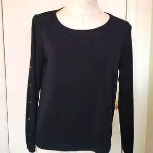 Roz & Ali Long sleeve Crewneck Blouse